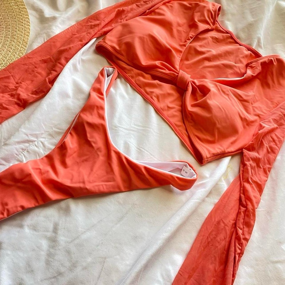 Vibrant Coral Bikini Set - Picture 2 of 4